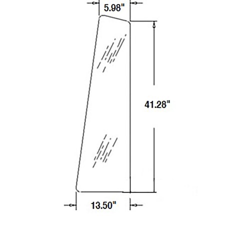 Aftermarket Cab Glass - Rear Quarter RH or LH Fits Case 580C CG6124
